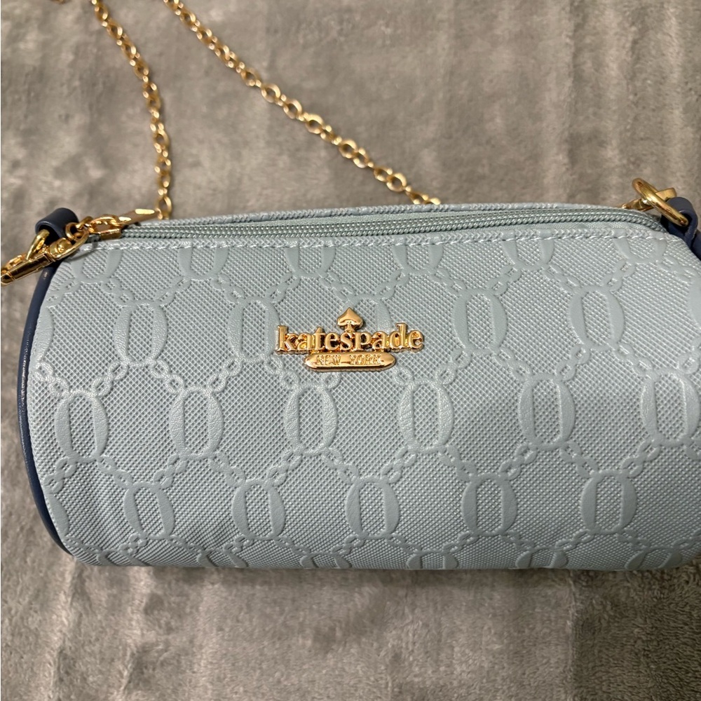 Unverified Kate Spade Light Blue Embossed Crossbody Bag